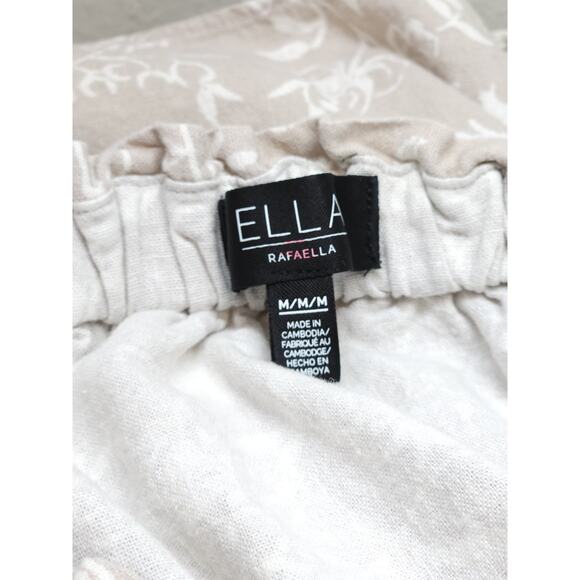 ELLA RAFAELLA Size M Off The Shoulder And Floral Linen Blend Top - Picture 6 of 8